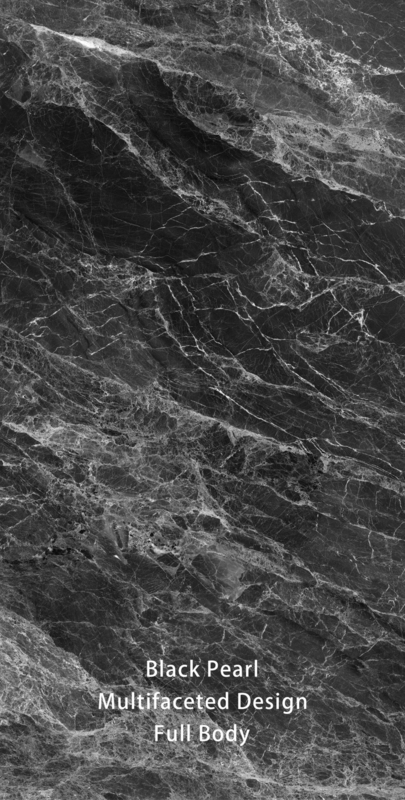 3D Stone Imitation Modern Black Glossy Porcelain Tile 600x1200mm For Room Outdoor Flooring