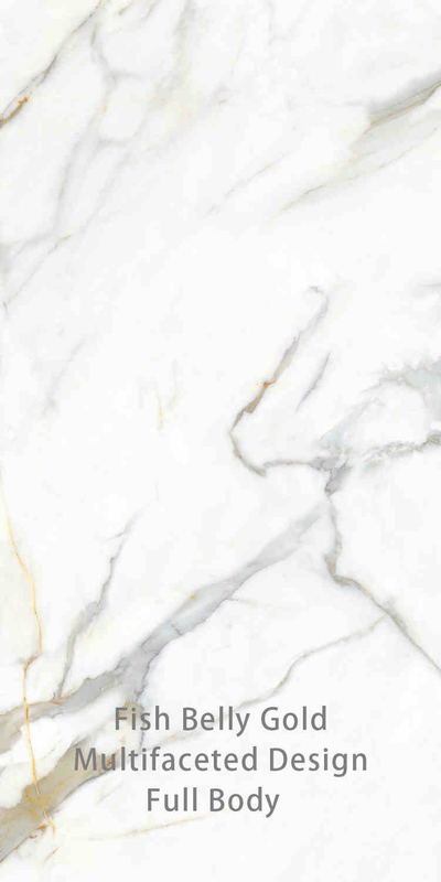 White and Gold 900x1800MM Rock Surface Porcelain Tiles For Modern Decor