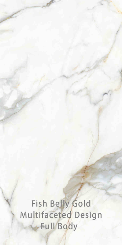 White and Gold 900x1800MM Rock Surface Porcelain Tiles For Modern Decor