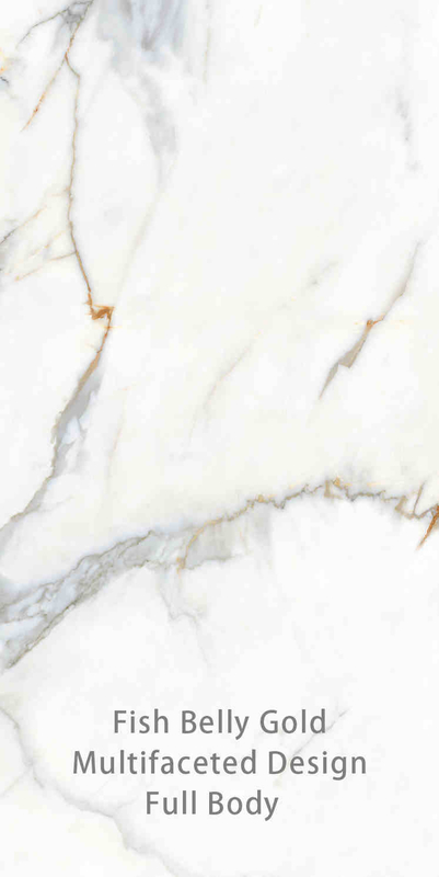White and Gold 900x1800MM Rock Surface Porcelain Tiles For Modern Decor