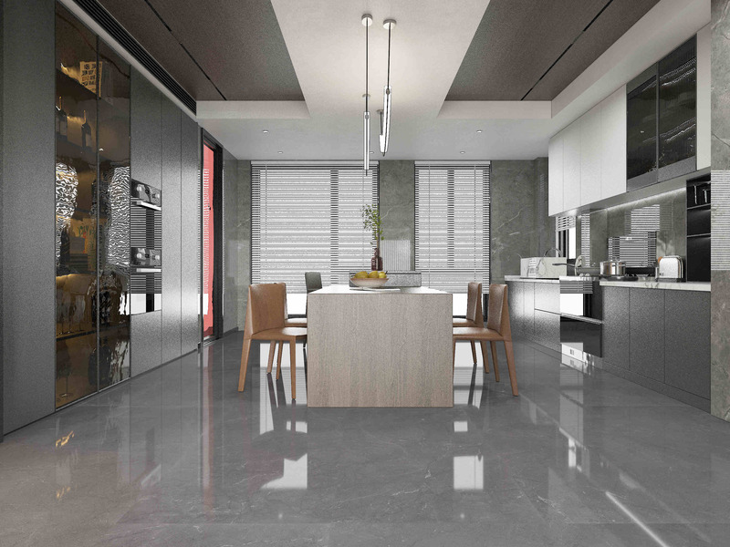 Sleek / Glossy 750x1500mm Marble Pattern Porcelain Tiles for Modern Bathroom Floors